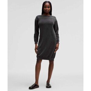 Lululemon Softstreme Midi Dress Black Long Sleeve Lounge & Sporty Size 4